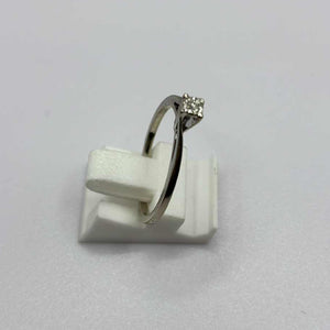 Solitaire Diamant en Or Blanc 18K- Taille 57 - 2.25g