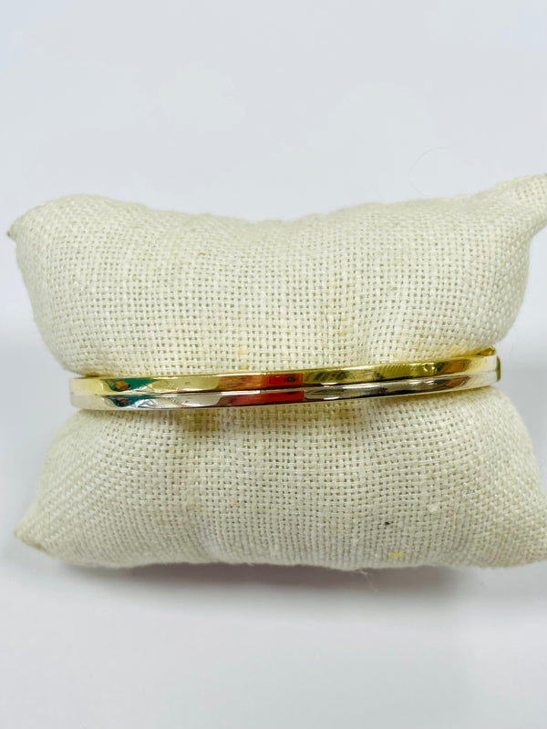 Bracelet jonc en or jaune et blanc 18K - 12.20 Grs