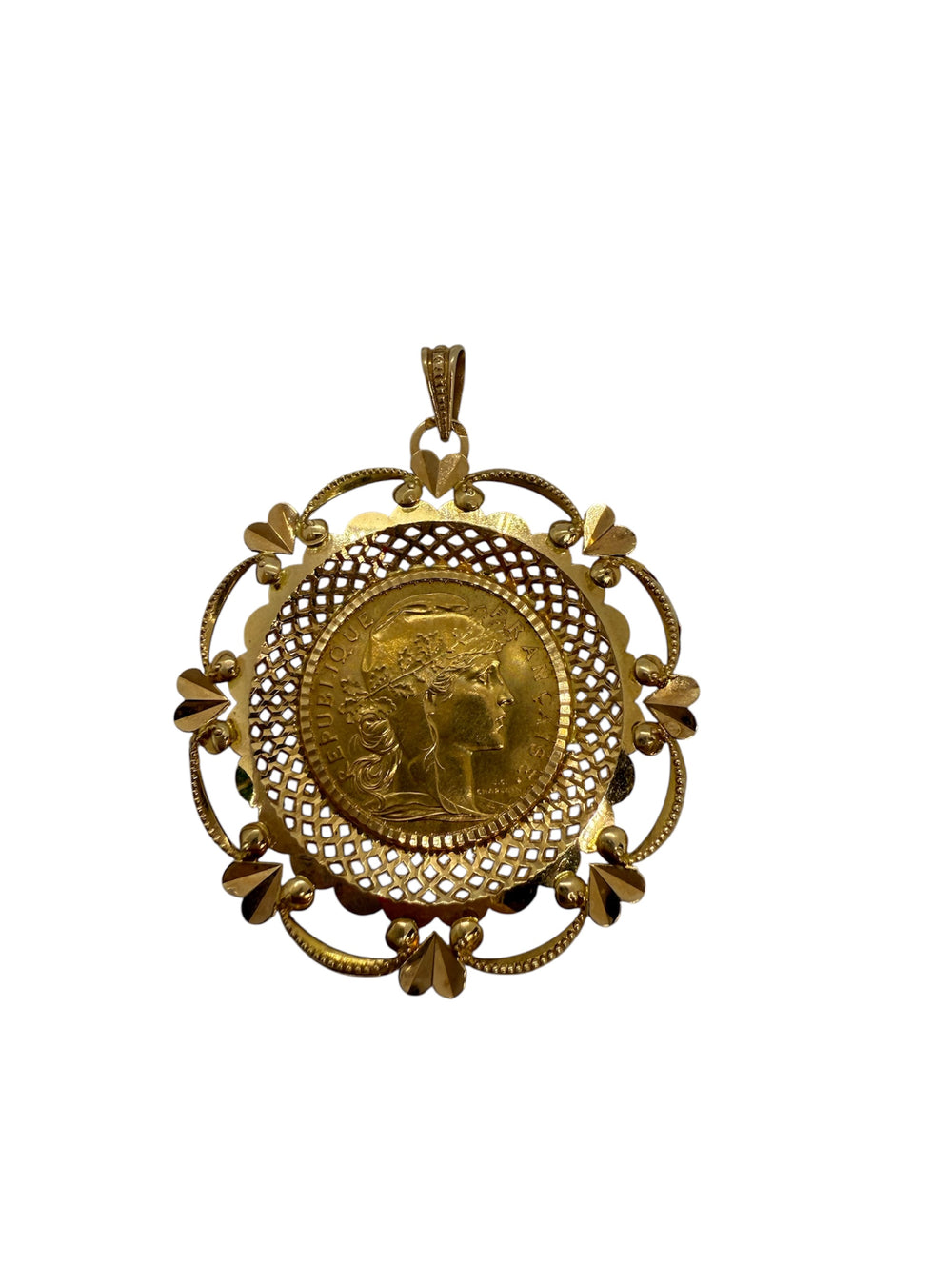 Pendentif Porte Pièce Or Jaune 18K 10.31 Grs