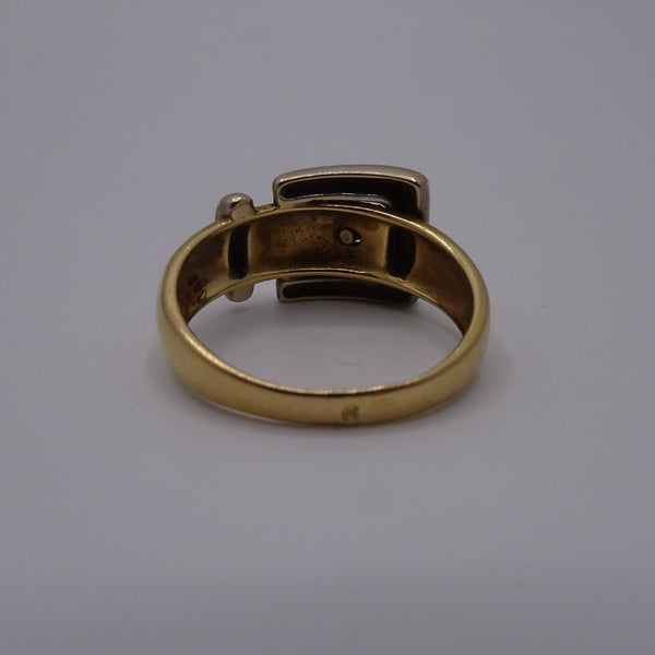 Bague Tank en Or Jaune et Or Gris 18K - Taille 59