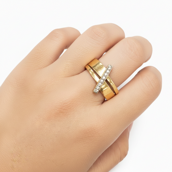 Bague en Or Jaune 18k - 9.75 G - Taille : 53