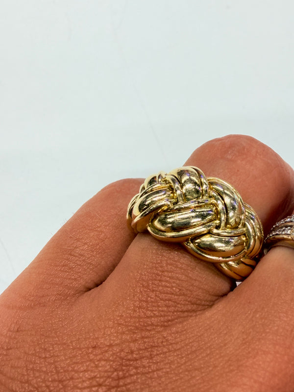 Bague tressée en or jaune 18k - taille 50 - 10.49 G
