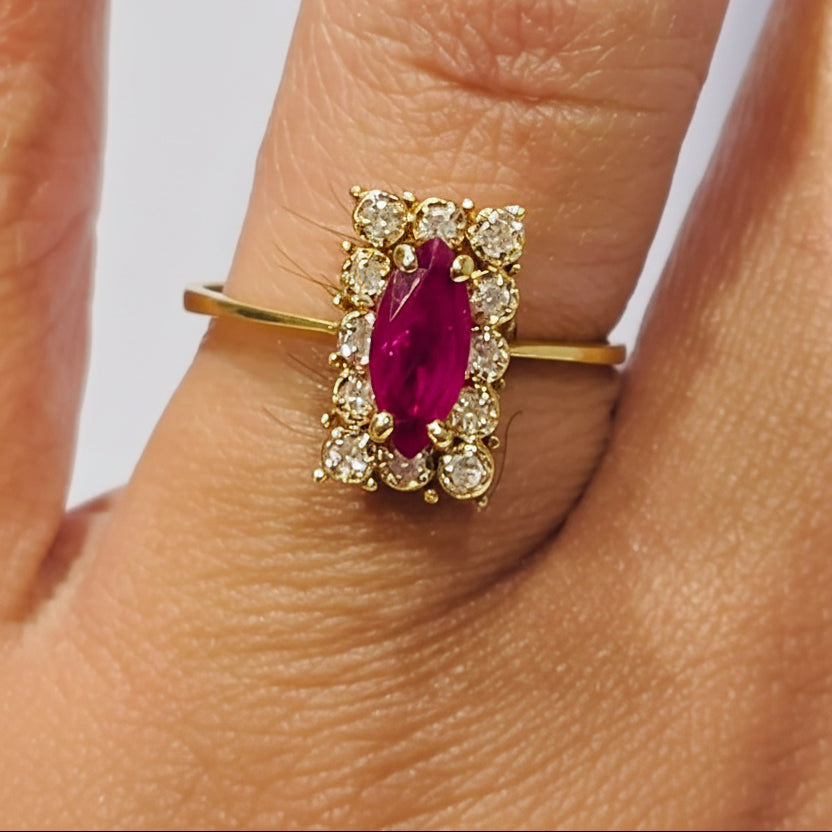 Superbe Bague Or Jaune 750/1000 Diamants