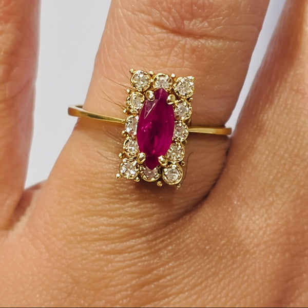 Superbe Bague Or Jaune 750/1000 Diamants