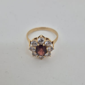 Bague Marguerite en Or Jaune 18K avec oxydes