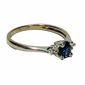 Solitaire Or Gris Topaze 18k - 2.24 G - Taille : 54