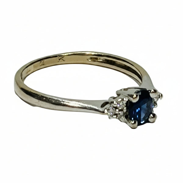 Solitaire Or Gris Topaze 18k - 2.24 G - Taille : 54