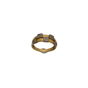 Bague Signée Or Jaune 18K Guy Laroche avec Diamants - T59 - 4.25gr
