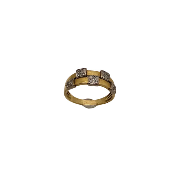 Bague Signée Or Jaune 18K Guy Laroche avec Diamants - T59 - 4.25gr