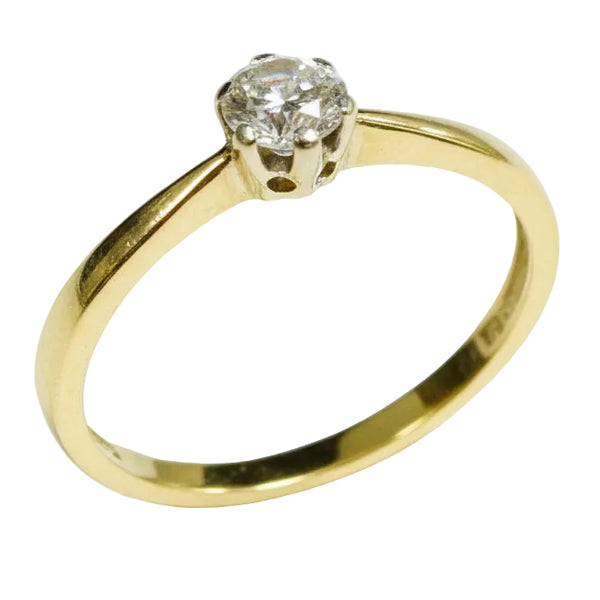 Solitaire en or avec diamant - 18k - T60 - 2.41gr