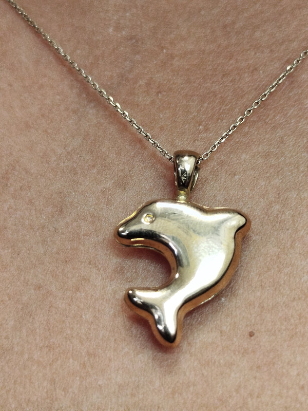 Pendentif Dauphin en Or Jaune 18 Carats
