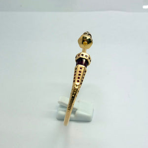 Jonc Bracelet Or Jaune avec Rubis - 18 carats