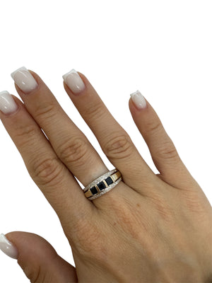 Bague demi tour en or blanc 18K Taille-56