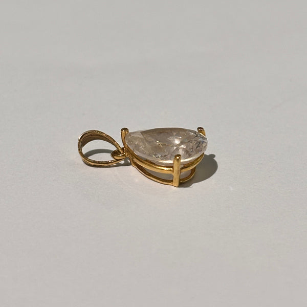 Pendentif Solitaire en Or Jaune 18K avec Zirconium - 1.16 Grs