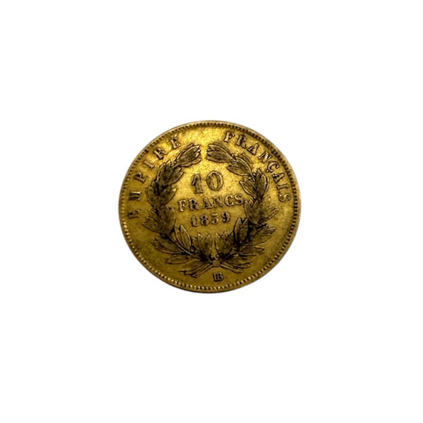 10 Francs Napoléon III en Or Jaune 1859 - 3.17G