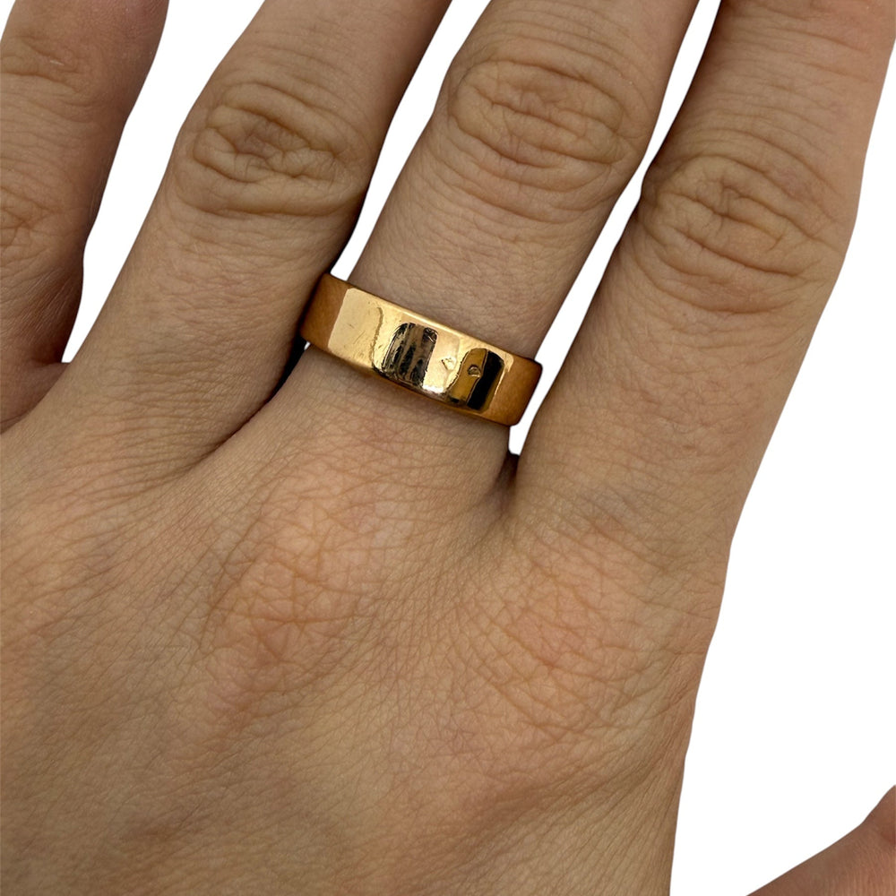 Bague gravée en Or Jaune 18k