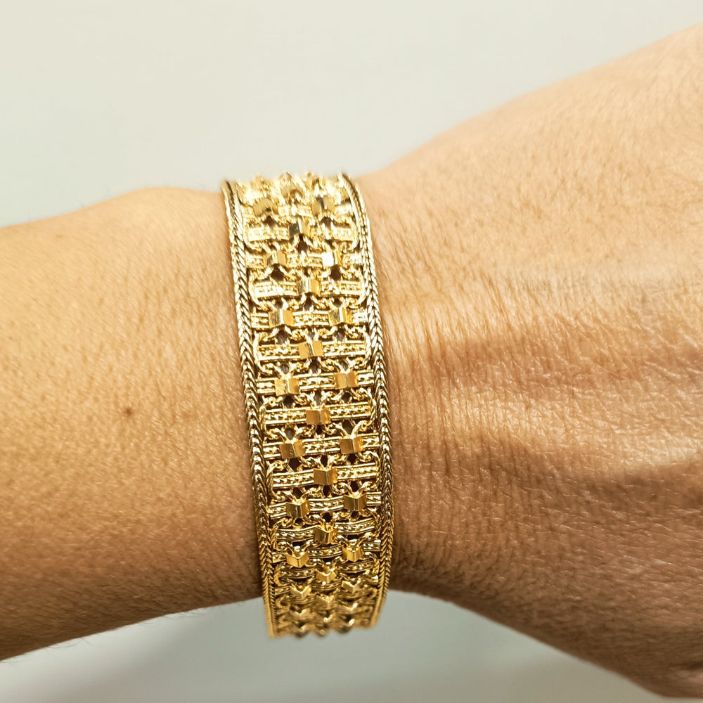 Bracelet Manchette Or Jaune 18 Carats