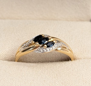 Bague en or jaune 18K avec saphir naturel 1.80 Grs - Taille 55
