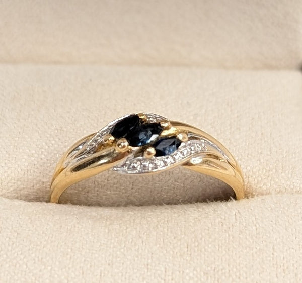 Bague en or jaune 18K avec saphir naturel 1.80 Grs - Taille 55