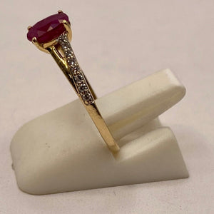 Bague Or Rubis Jaune 18K - Taille 51