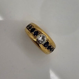 Bague Demi Tour en Or Jaune 18 K - Taille 51