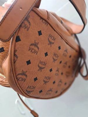 Sac à dos MCM Heritage Drawstring en cuir beige