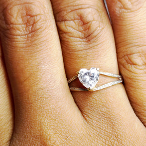 Bague Solitaire en Or Jaune 18 K Taille-52