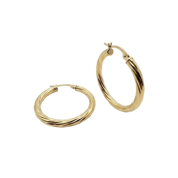 Boucles d'oreilles Créoles en Or Jaune 18K - 1.62 Grs