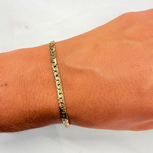 Bracelet Maille Haricot en Or Jaune 18k - 4.18g