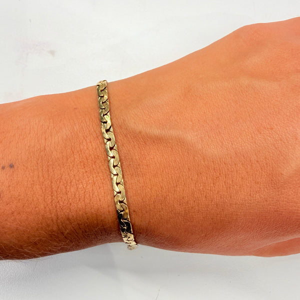 Bracelet Maille Haricot en Or Jaune 18k - 4.18g