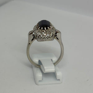 Bague Ancienne Or Gris 18K - Taille 58 -  6.67 G