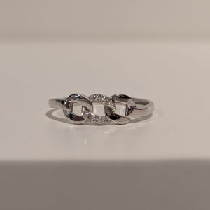 Bague en Or Blanc 18 K  - Taille 54 - 1,30 G