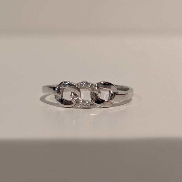 Bague en Or Blanc 18 K  - Taille 54 - 1,30 G