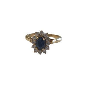 Bague marguerite en or jaune 18 K avec Oxyde de zirconium - T 51