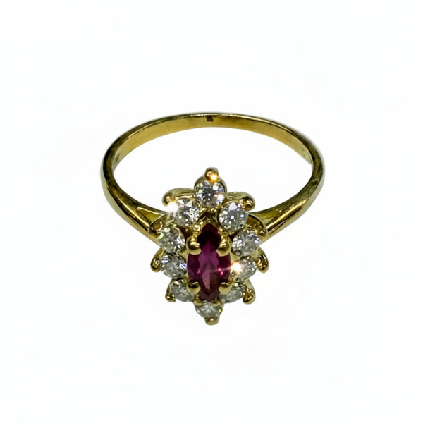 Bague Marguerite en Or Jaune 18k - 1.87 G - Taille : 46
