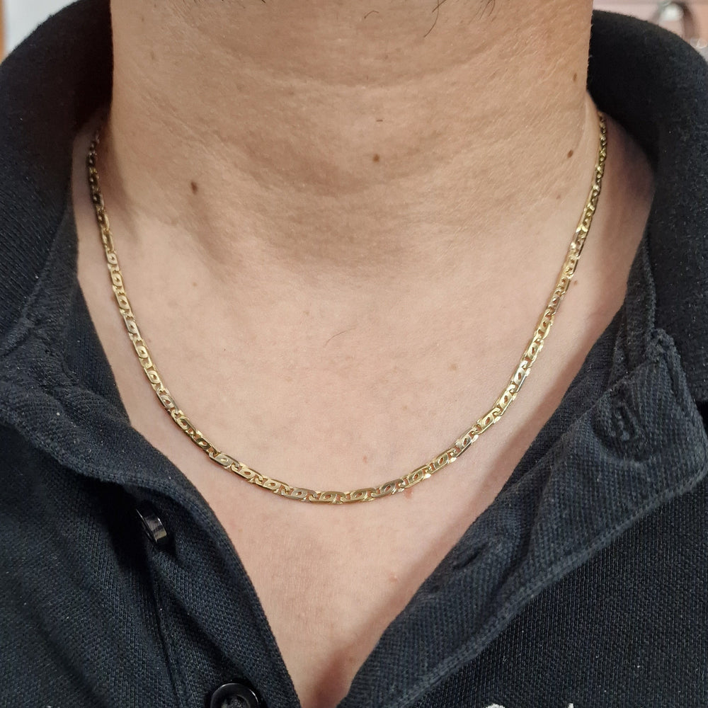 Collier Princesse en Or Jaune 18k, Maille Marine - 12.65 Grs