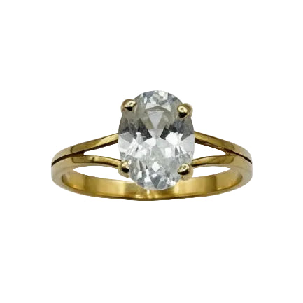 Bague Solitaire en Or Jaune 18k - 1.82 G
