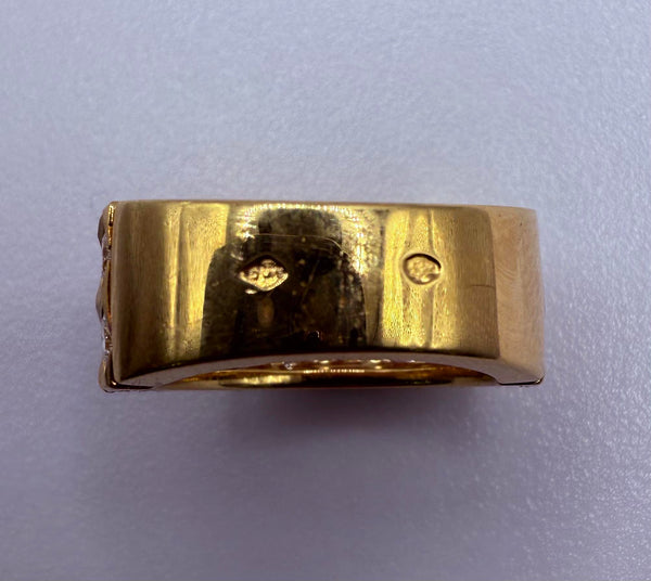 Bague demi tour en Or jaune 18K avec diamants
