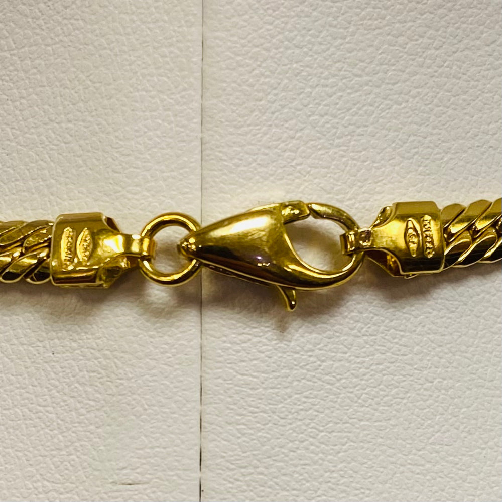 Collier Ras du Cou maille Anglaise Or Jaune 18K