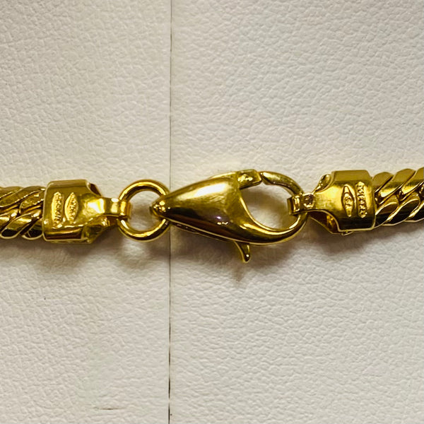 Collier Ras du Cou maille Anglaise Or Jaune 18K