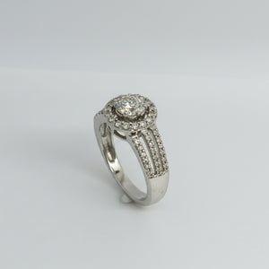 Bague en Or Gris 18K - 4.39 G avec Diamants