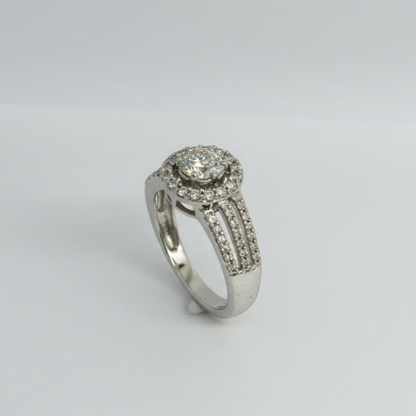 Bague en Or Gris 18K - 4.39 G avec Diamants