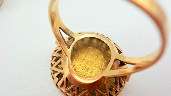 Superbe Bague en Or Jaune 22 K - Taille 55 -  7.64 G
