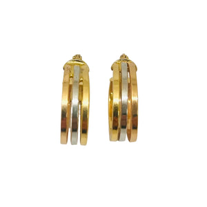 Boucles d'oreilles Créoles en 3 Ors 18K - 2.24gr