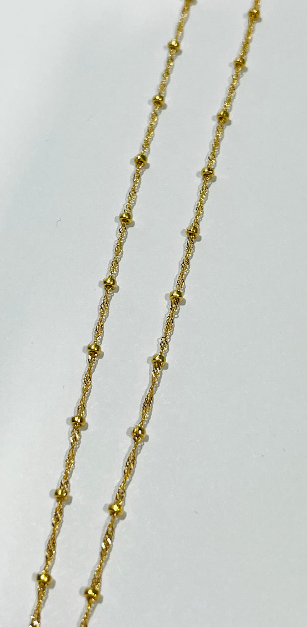 Collier Maille  Corde en Or Jaune 18K -  2.70 Grs - 42.5 cm