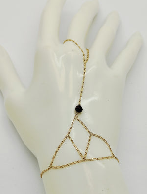 Bracelet chaîne de main en or jaune 18k - 2.20 G