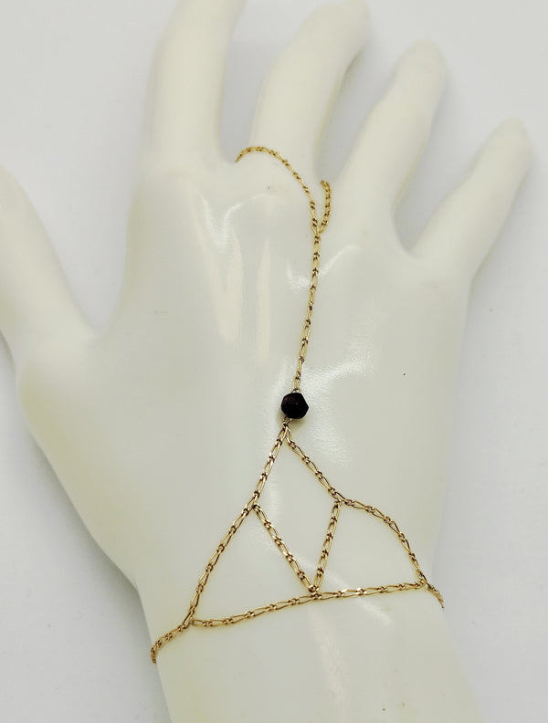 Bracelet chaîne de main en or jaune 18k - 2.20 G