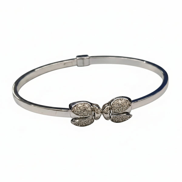 Bracelet Jonc en Or Blanc 18k avec Zirconium