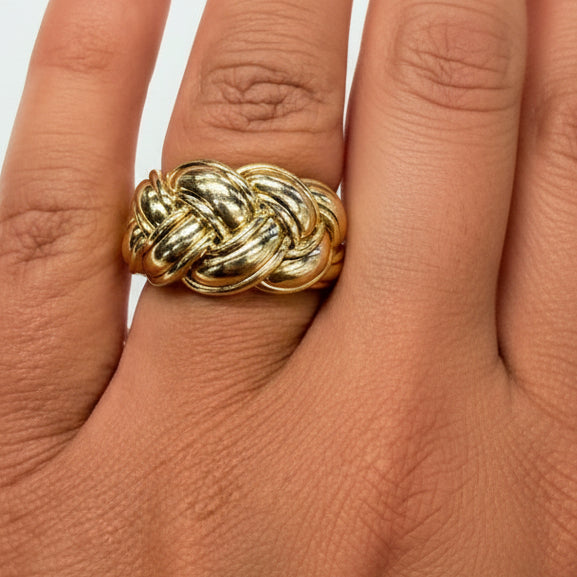 Bague tressée en or jaune 18k - taille 50 - 10.49 G