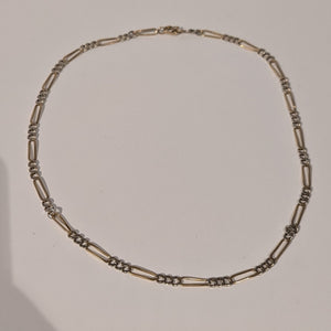 Collier Princesse Figaro Or jaune et blanc 18K 45cm